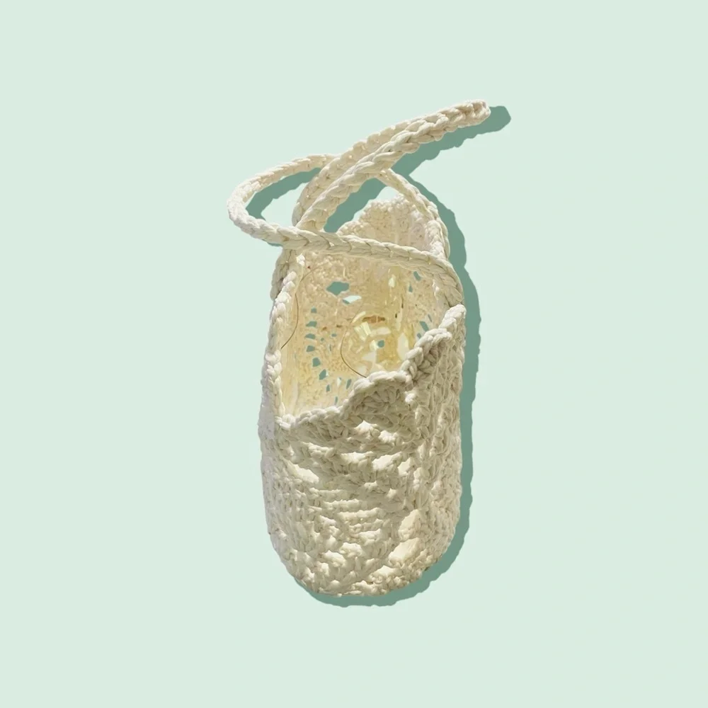 Paula Echevarría Crochet Bucket Bag Elegant Cream Crochet Tote Bag